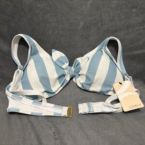 Lively The Swim Plunge Bralette: Cabana Stripe - M / Cabana Print NWT